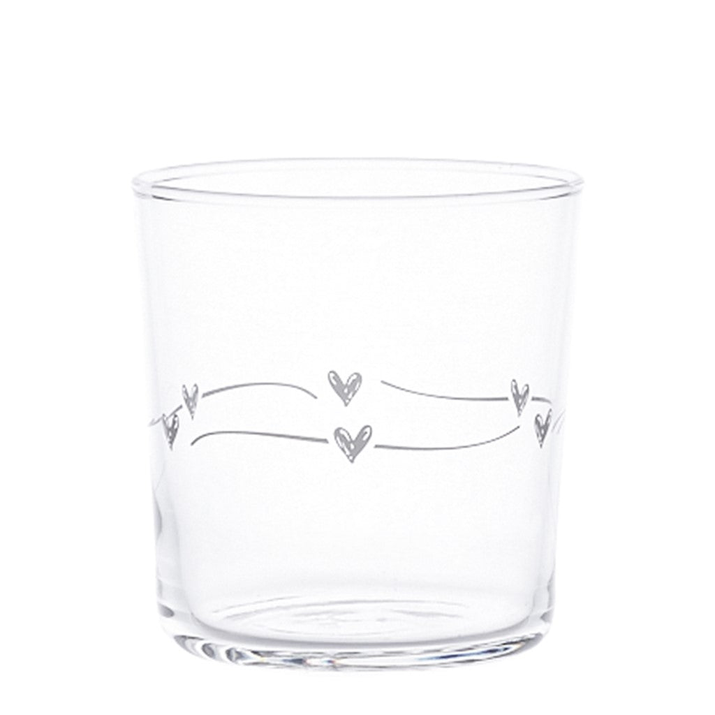 Set of 6 "Hearts Festoon" Water Glasses - Simple Day