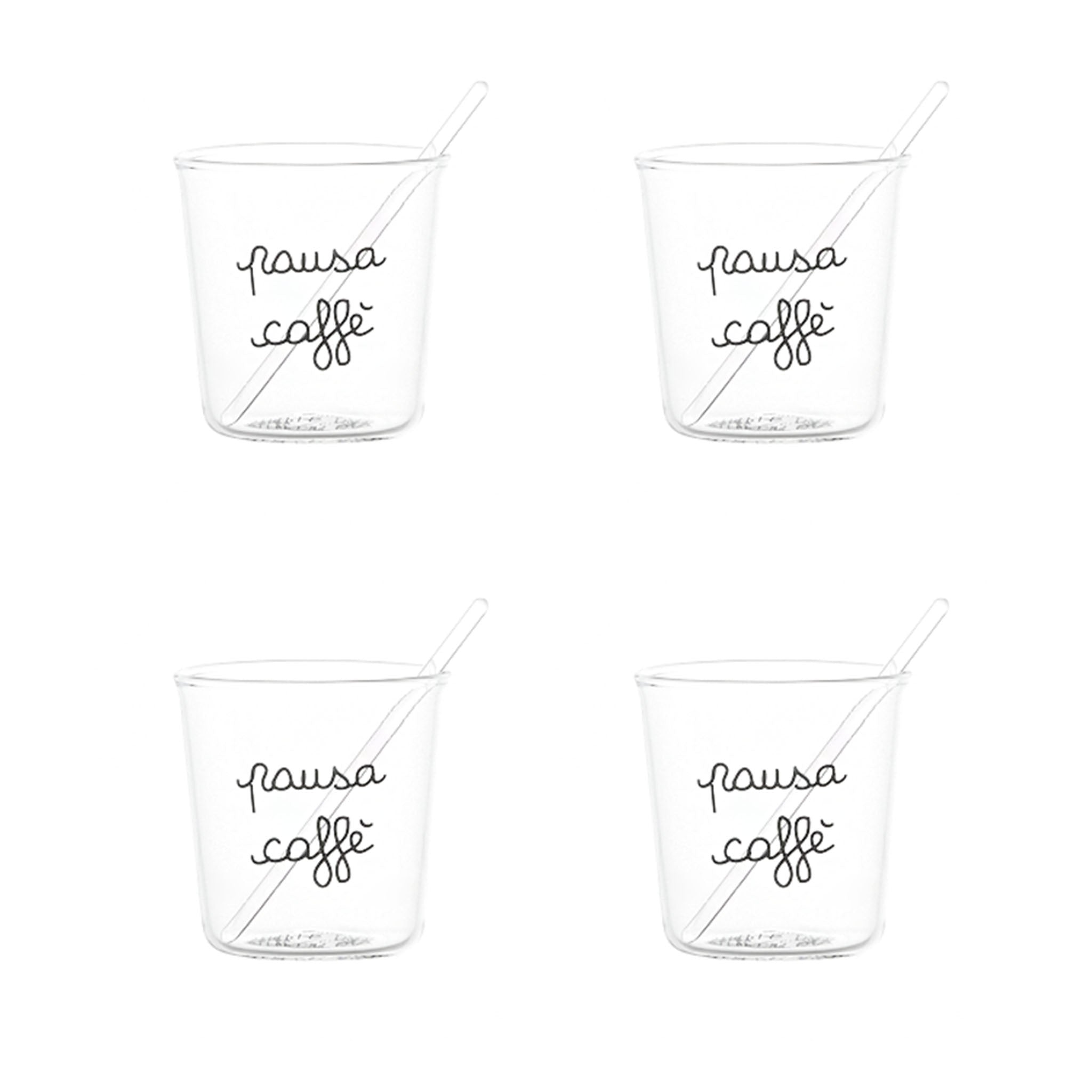 Set 4 bicchierini da caffè "Pausa caffè" in nero - Simple Day