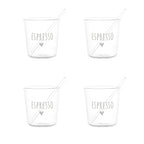 Set 4 bicchierini da caffè "Espresso" in bianco - Simple Day
