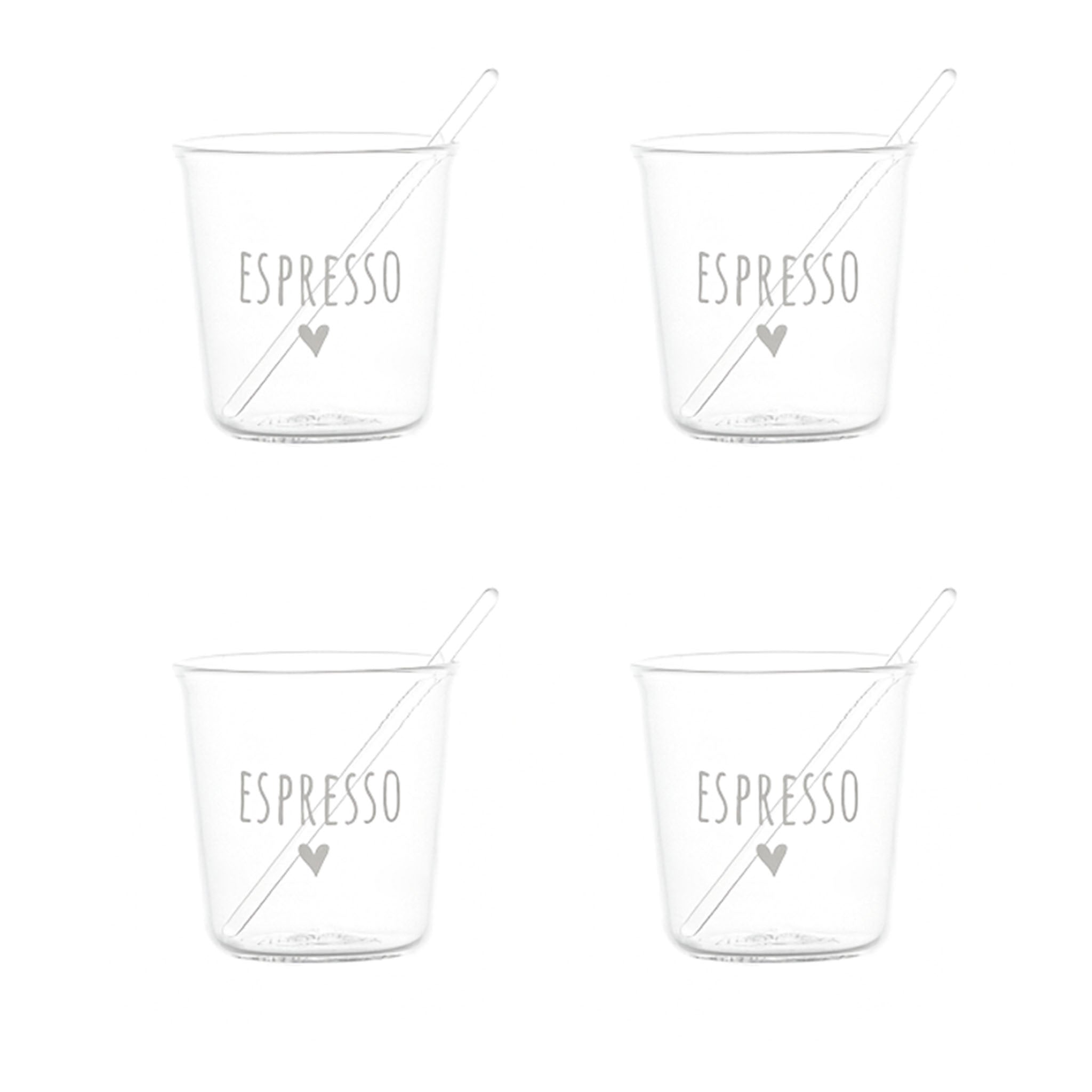 Set 4 bicchierini da caffè "Espresso" in bianco - Simple Day