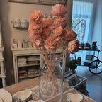 Mazzo di rose rosa ricostruite in fibra di manioca 100% naturali