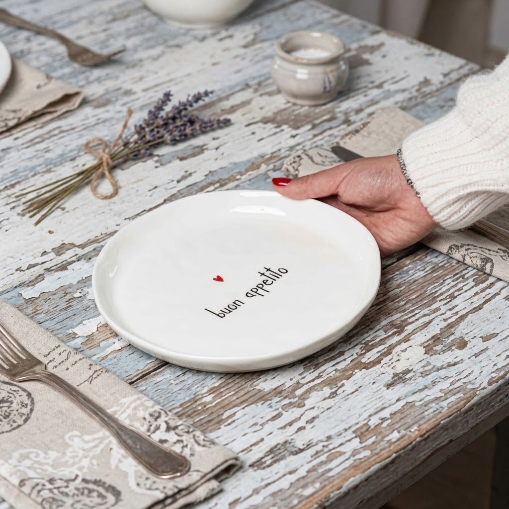 "Buon appetito" dessert plate set of 2 - Simple Day