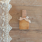 Handmade ceramic biscuit-decorated peg for package closure - 10x5cm
