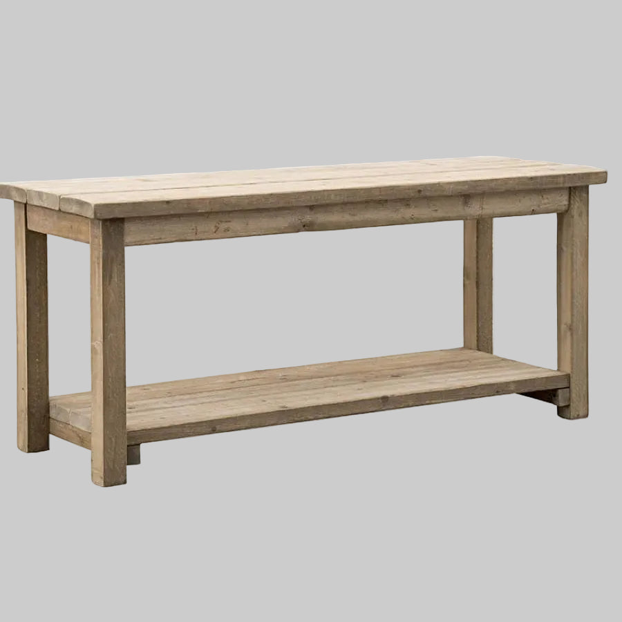 Banco da lavoro in legno vecchio di recupero finitura naturale - Luxe Lodge