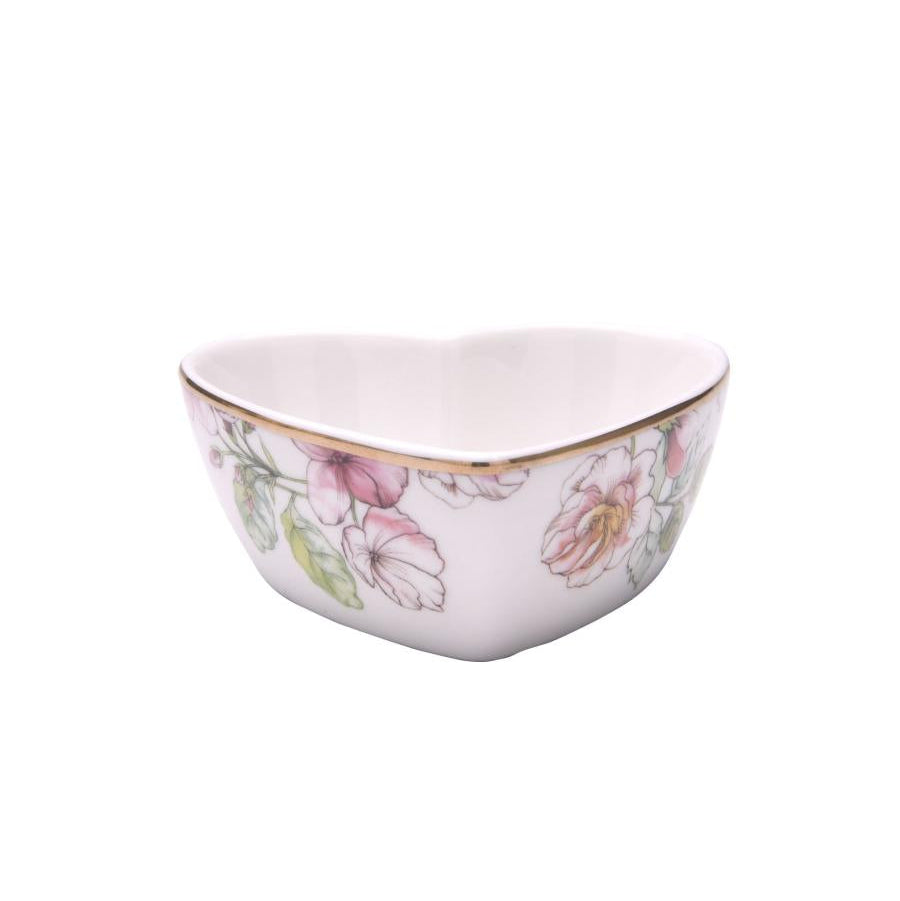 White heart-shaped cup with black decoration - Luxe Lodge