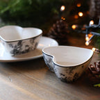 Coppetta a cuore bianca con decoro nero - Luxe Lodge