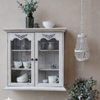 Small white pendant lamp with crystals - Chic Antique