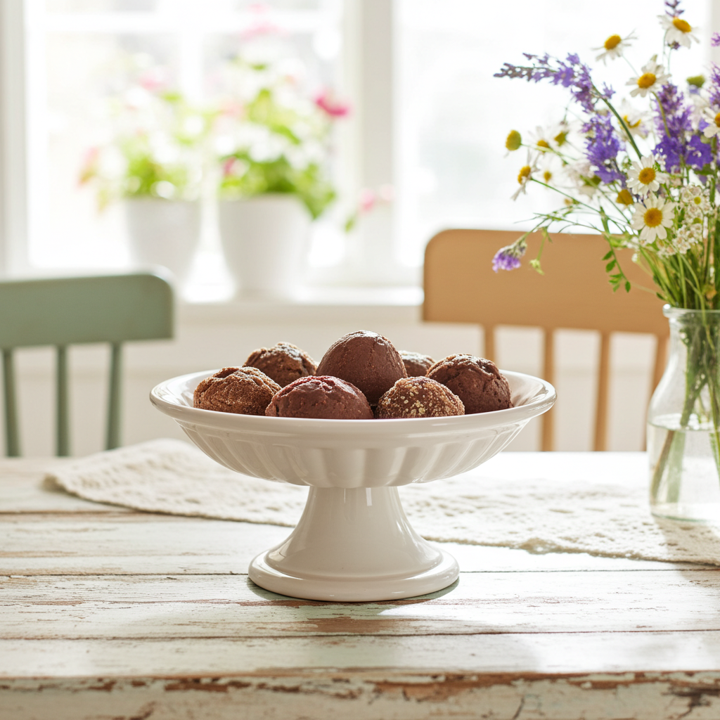 Alzatina per dolci in ceramica stondata