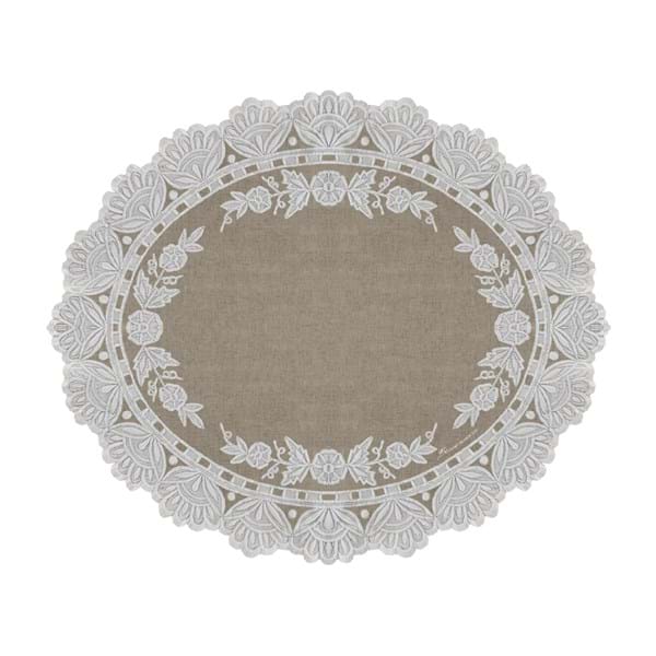 Tovaglietta vinile beige con decoro pizzo - Blanc Mariclò