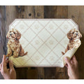 Tovaglietta vinile beige con decoro cagnolini - Blanc Mariclò