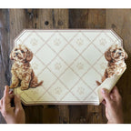 Tovaglietta vinile beige con decoro cagnolini - Blanc Mariclò