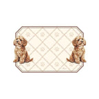 Tovaglietta vinile beige con decoro cagnolini - Blanc Mariclò