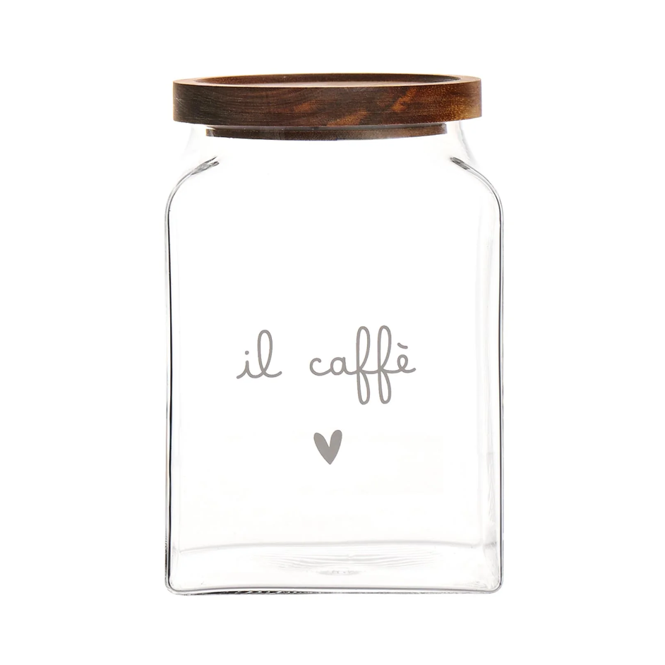 Barattolo in vetro "Il caffè" con tappo legno - Simple Day