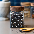 Barattolo in vetro "Cuori" con tappo legno SMALL - Simple Day