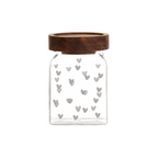Barattolo in vetro "Cuori" con tappo legno SMALL - Simple Day