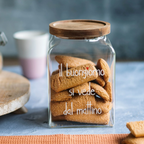Barattolo in vetro "Il buongiorno si vede dal mattino" con tappo legno - Simple Day