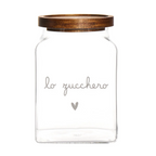 Barattolo in vetro "Lo zucchero" con tappo legno - Simple Day