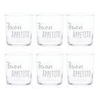 Set 6 bicchieri acqua "Buon appetito" - Simple Day