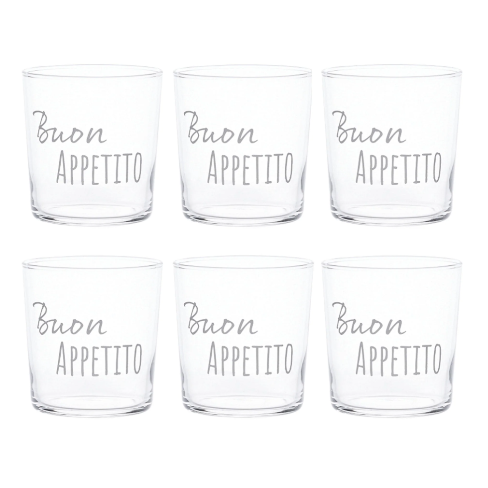 Set 6 bicchieri acqua "Buon appetito" - Simple Day
