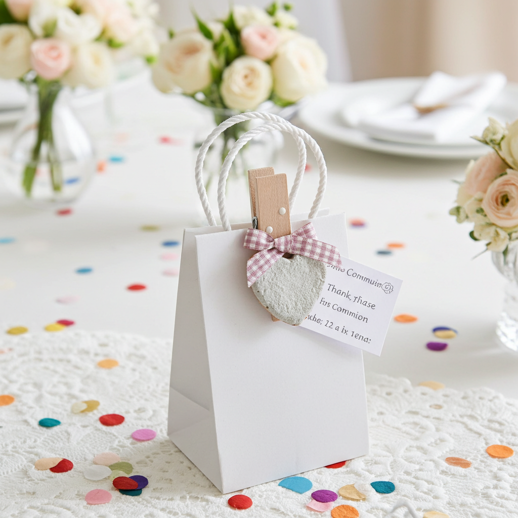 Handmade ceramic biscuit-decorated peg for package closure - 10x5cm