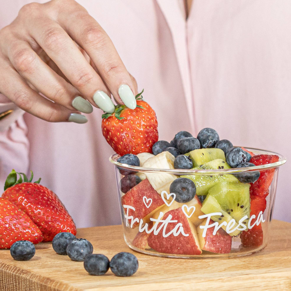 Set 2 coppette in vetro "Frutta fresca" - Simple Day
