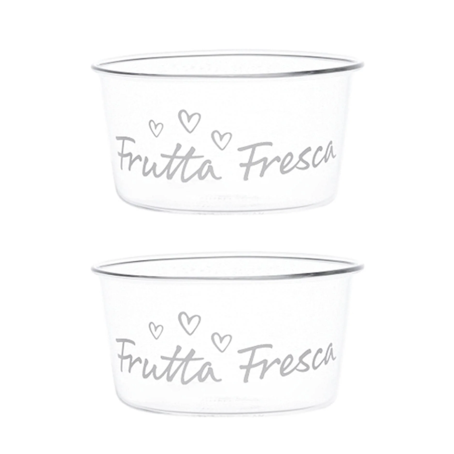 Set 2 coppette in vetro "Frutta fresca" - Simple Day