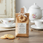 Handmade ceramic biscuit-decorated peg for package closure - 10x5cm