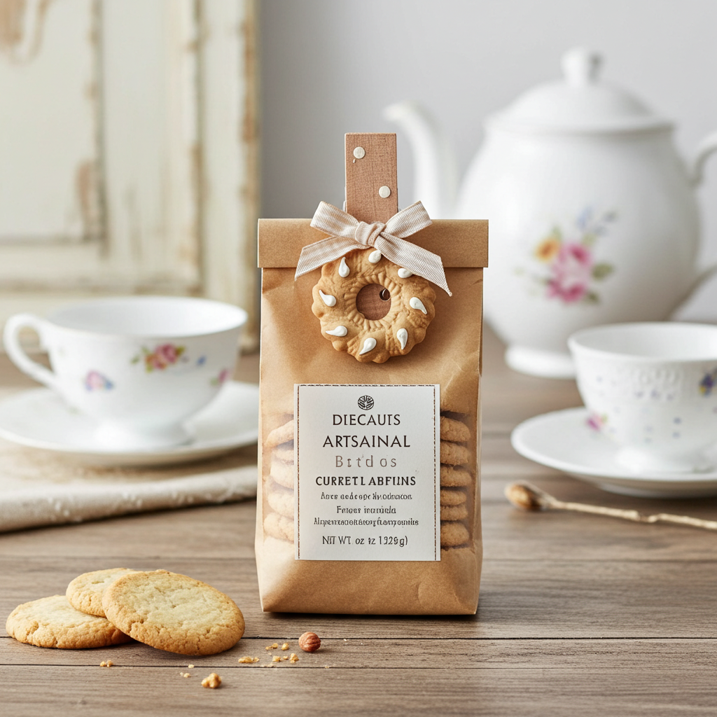 Molletta decorata con biscotto in ceramica chiudipacco fatta a mano - Bucaneve