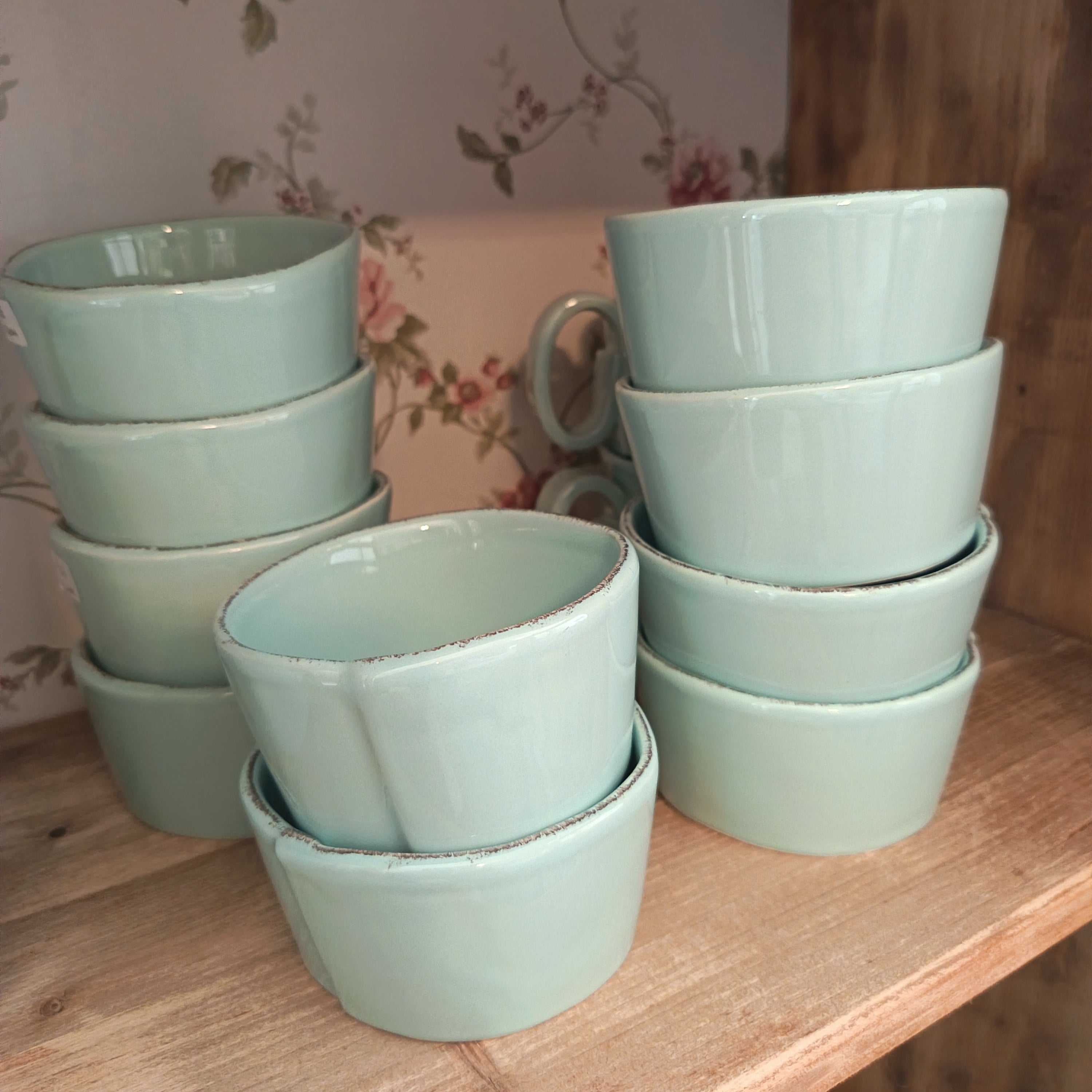 Set of 2 aqua green bowls
