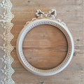 Hand-painted wooden frame with bow without glass - Beige/Grey