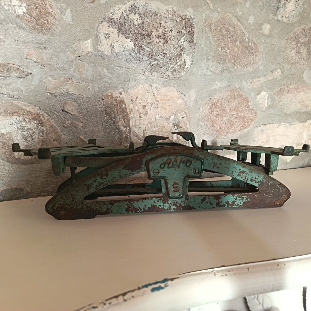 Antique two-pan brass scale
