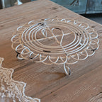 White metal trivet with heart - Fabric clouds