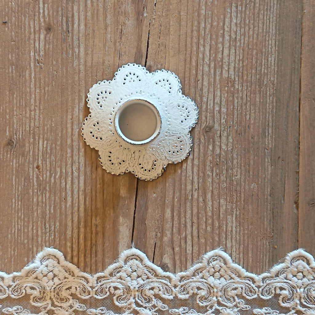 Porta candela bianco senza manico