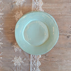 Aqua green plate set: 6 flat plates + 6 soup plates + 6 dessert plates
