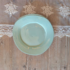 Aqua green plate set: 6 flat plates + 6 soup plates + 6 dessert plates