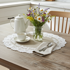 Tovaglietta vinile beige con decoro pizzo - Blanc Mariclò