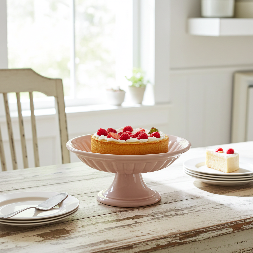 Alzatina per dolci in ceramica stondata