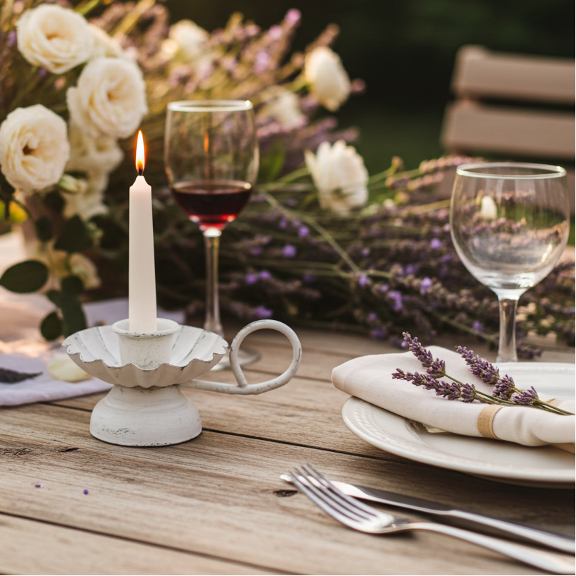 White candle holder with handle