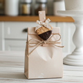 Handmade ceramic biscuit-decorated peg for package closure - 10x5cm