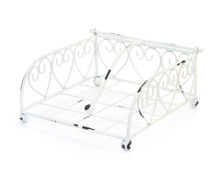 White Metal Napkin Holder with Lock - Cloth Clouds