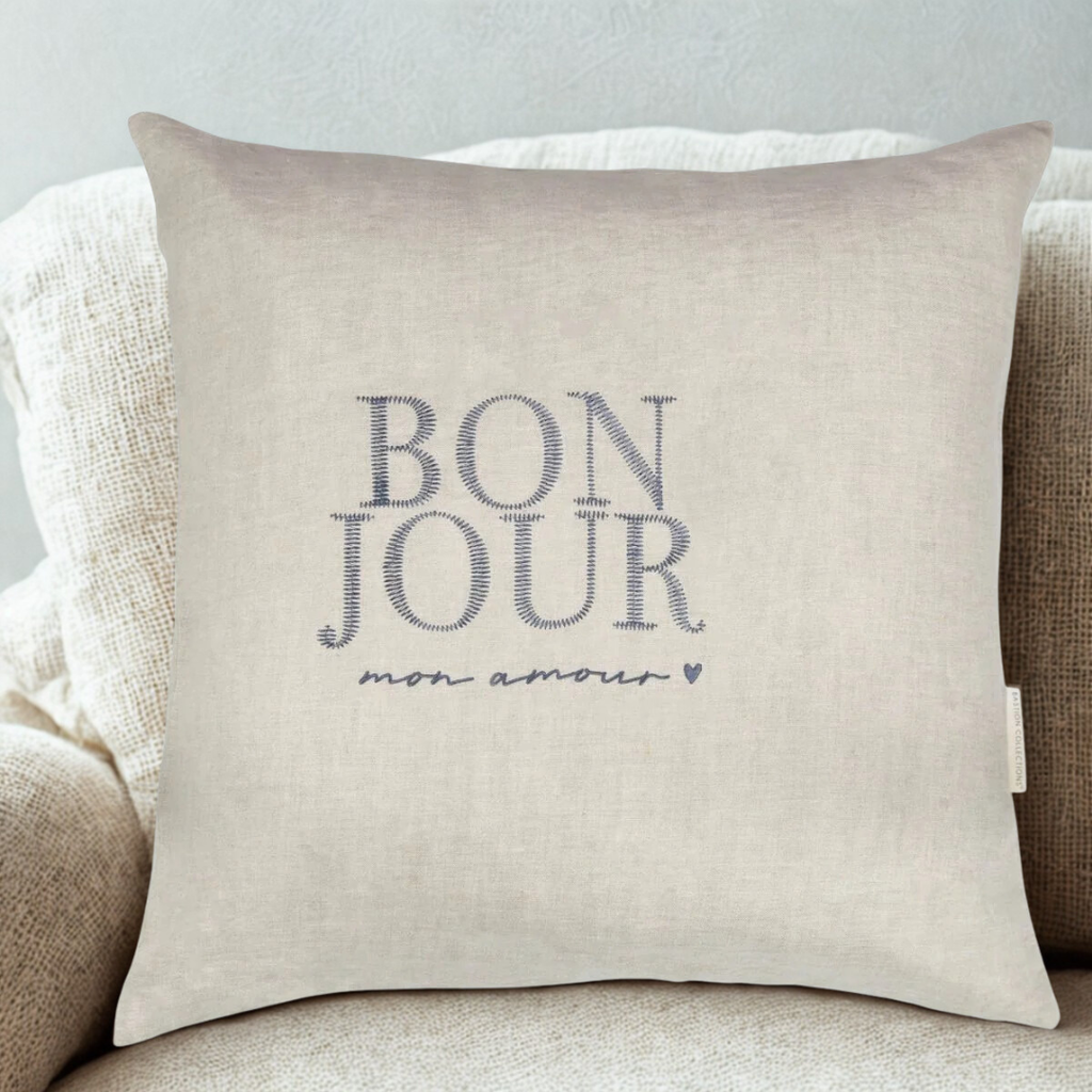 Copricuscino Bon Jour 100% lino - Bastion Collection