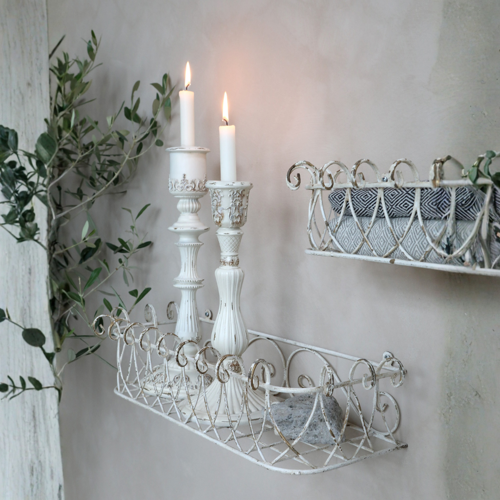 Mensola in ferro battuto - bianco antico - Chic Antique