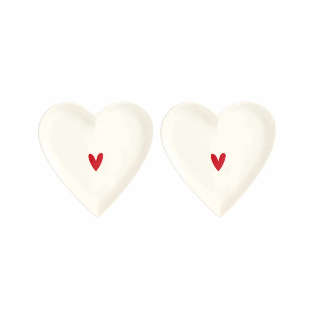 Set 2 piattini cuore rosso - Simple Day