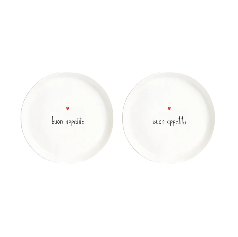 Set 2 piatti da dessert "Buon appetito" - Simple Day