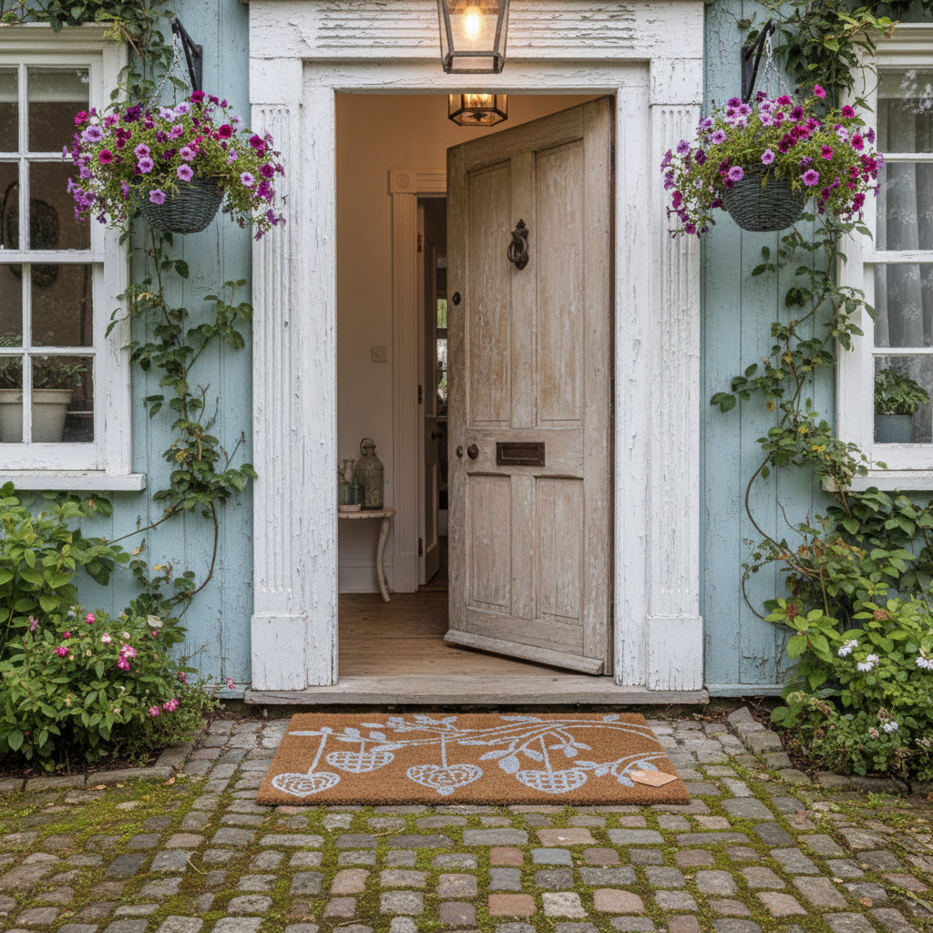 Zerbino in fibra di cocco "Ramo cuori" - Nuvole di stoffa
