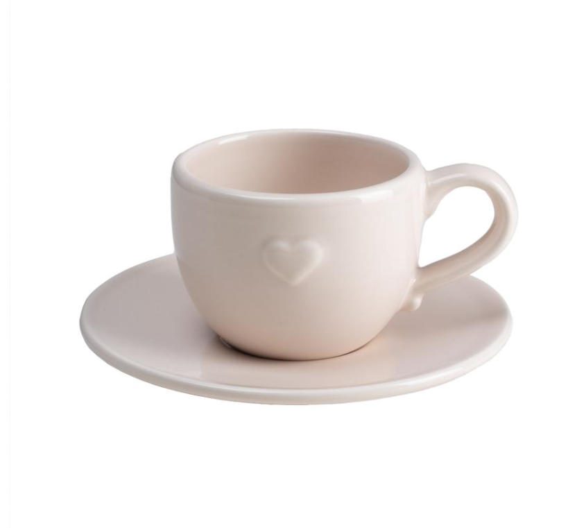 Tazza caffè con piattino rosa baby - Luxe Lodge