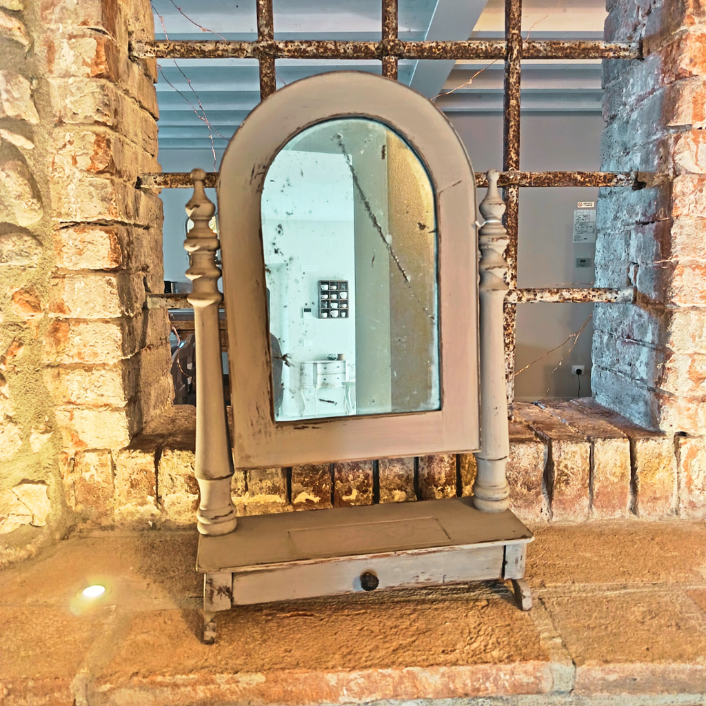 Specchio antico da appoggio - Tortora
