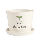 Vaso "Senti che profumo" con sottovaso - Simple Day