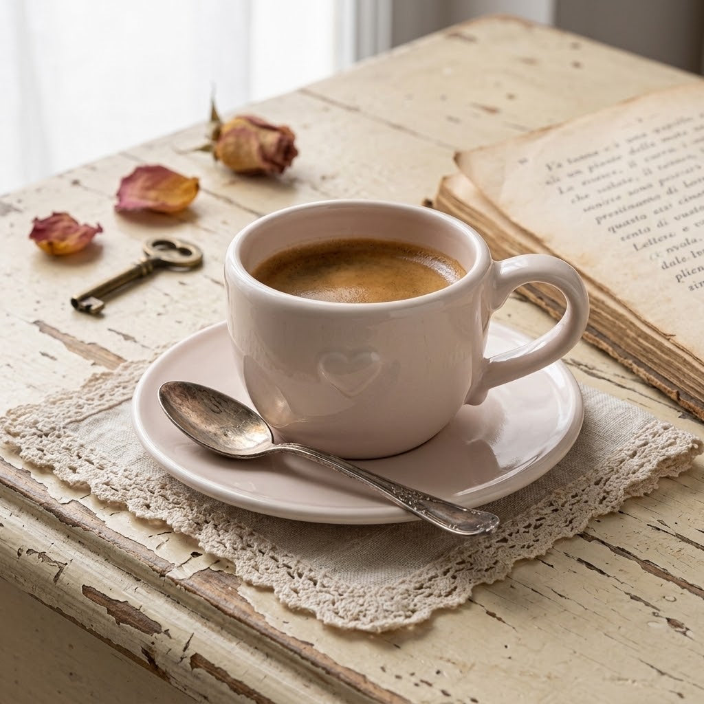 Tazza caffè con piattino rosa baby - Luxe Lodge