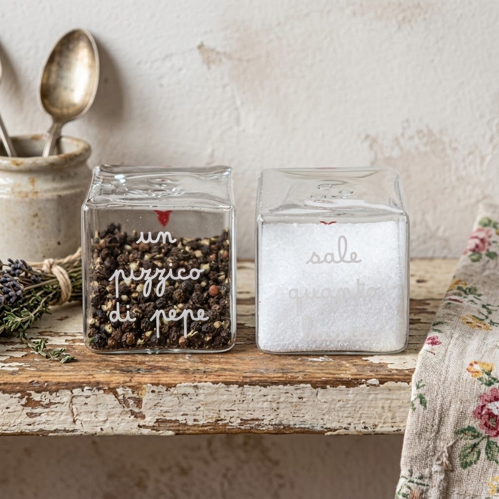 Square glass salt and pepper shakers set - Simple Day